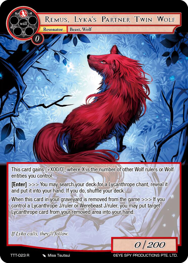 Remus, Lyka's Partner Twin Wolf (TTT-023 R) [Thoth of the Trinity]