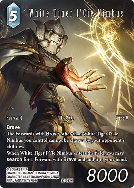 White Tiger l'Cie Nimbus (Full Art) [Hidden Trials]