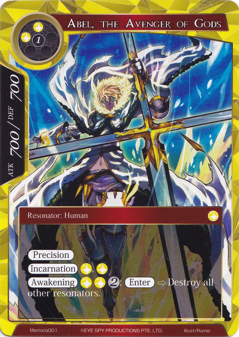 Abel, the Avenger of Gods (Memoria001) [Alice Origin Memoria Cards]