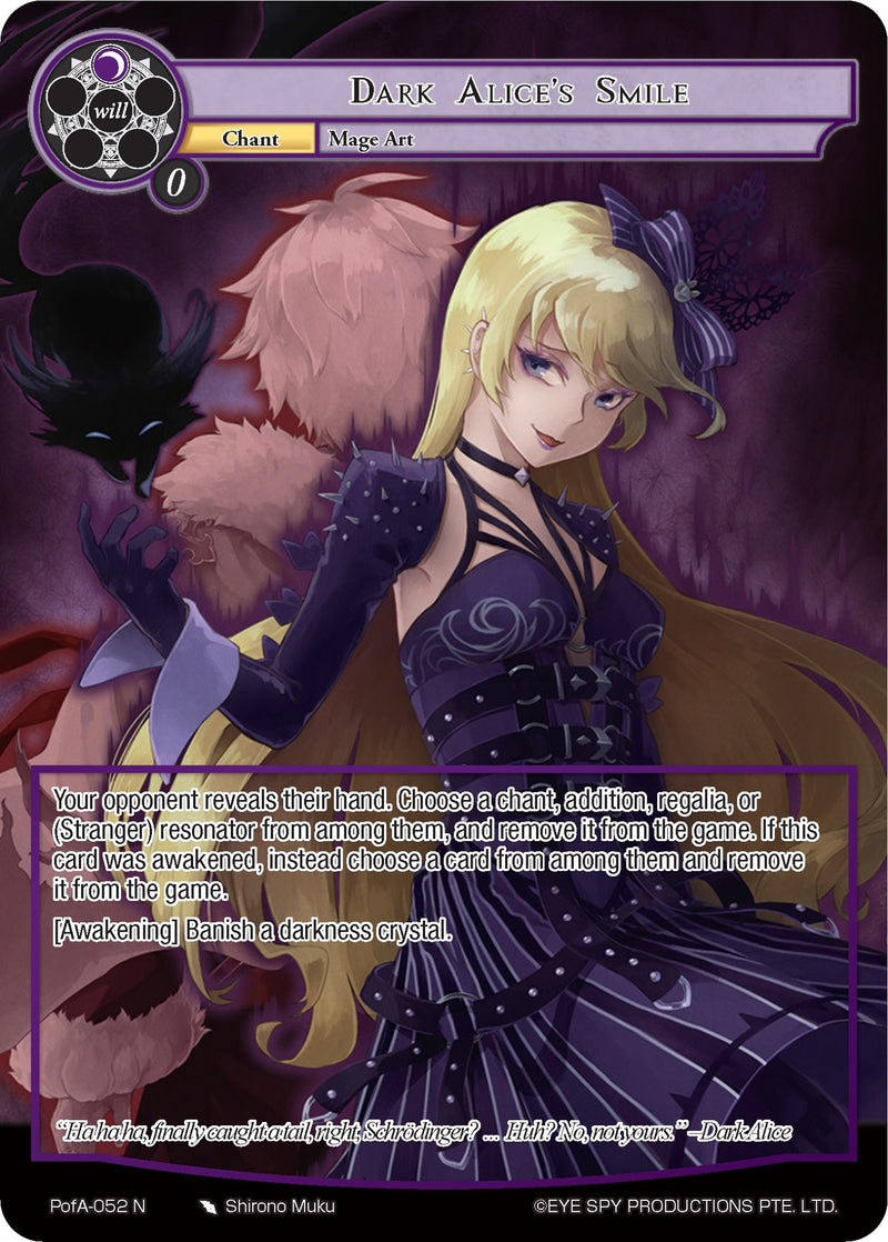 Dark Alice's Smile (Full Art) (PofA-052) [Alice Origin IV: Prologue of Attoractia]