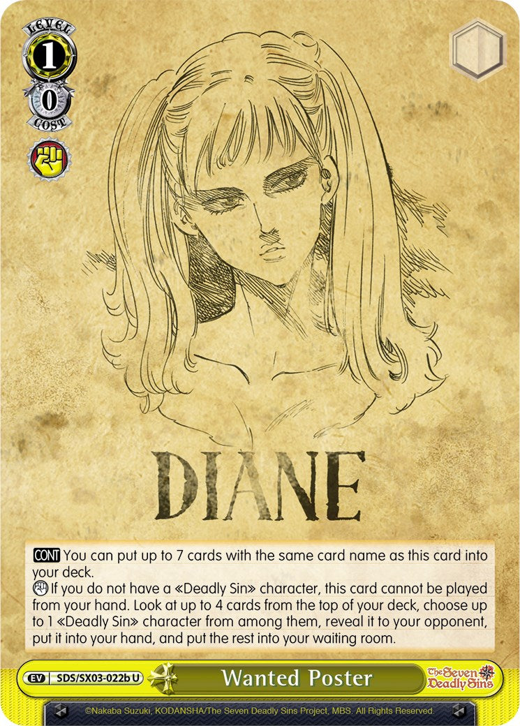 Wanted Poster (SDS/SX03-022b U) [The Seven Deadly Sins]