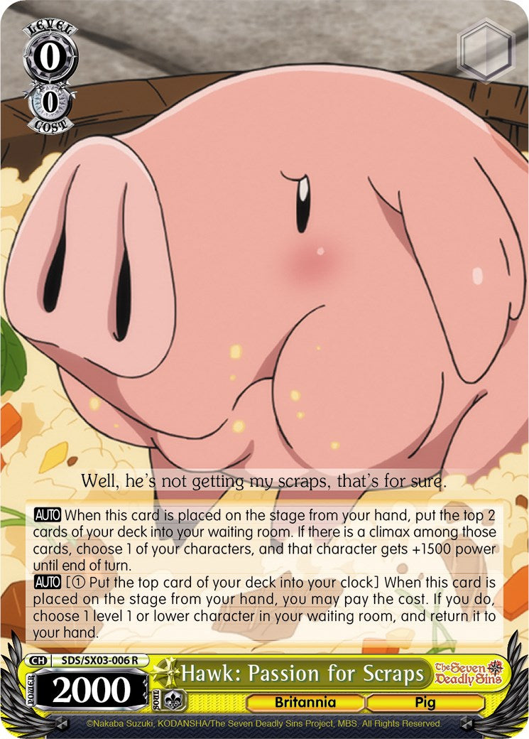 Hawk: Passion for Scraps (SDS/SX03-006 R) [The Seven Deadly Sins]