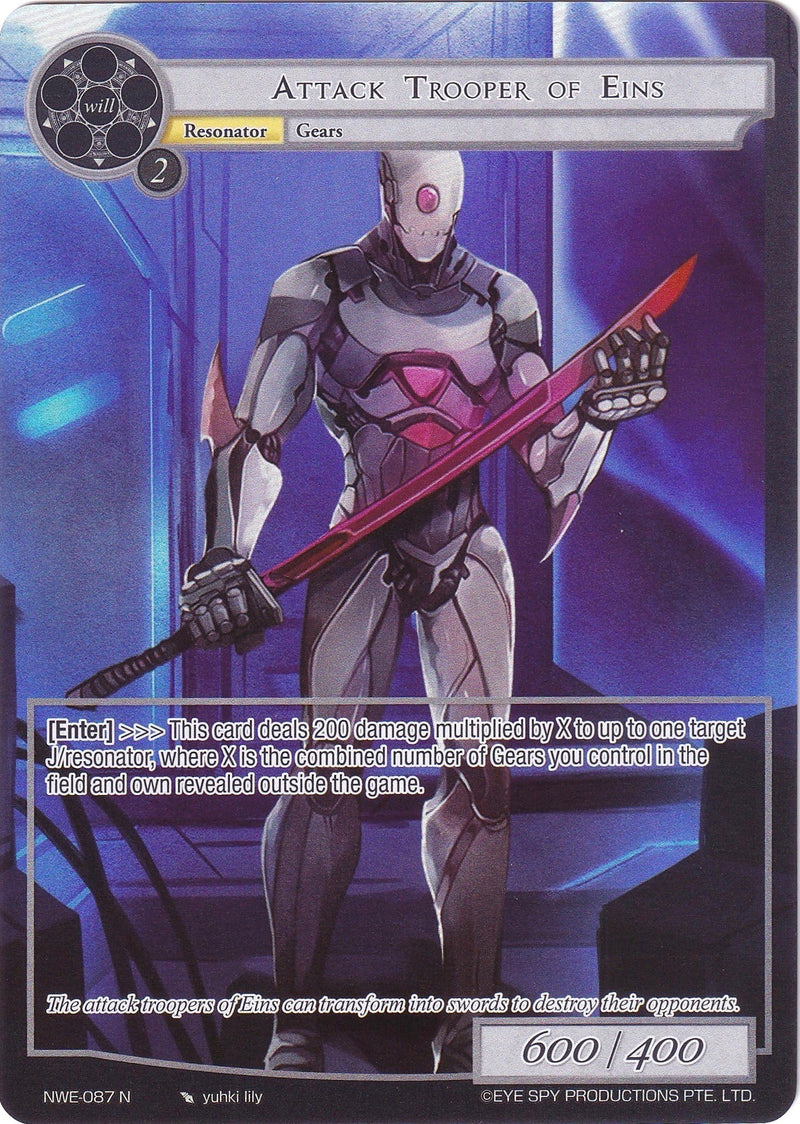 Attack Trooper of Eins (Full Art) (NWE-087 N) [A New World Emerges]