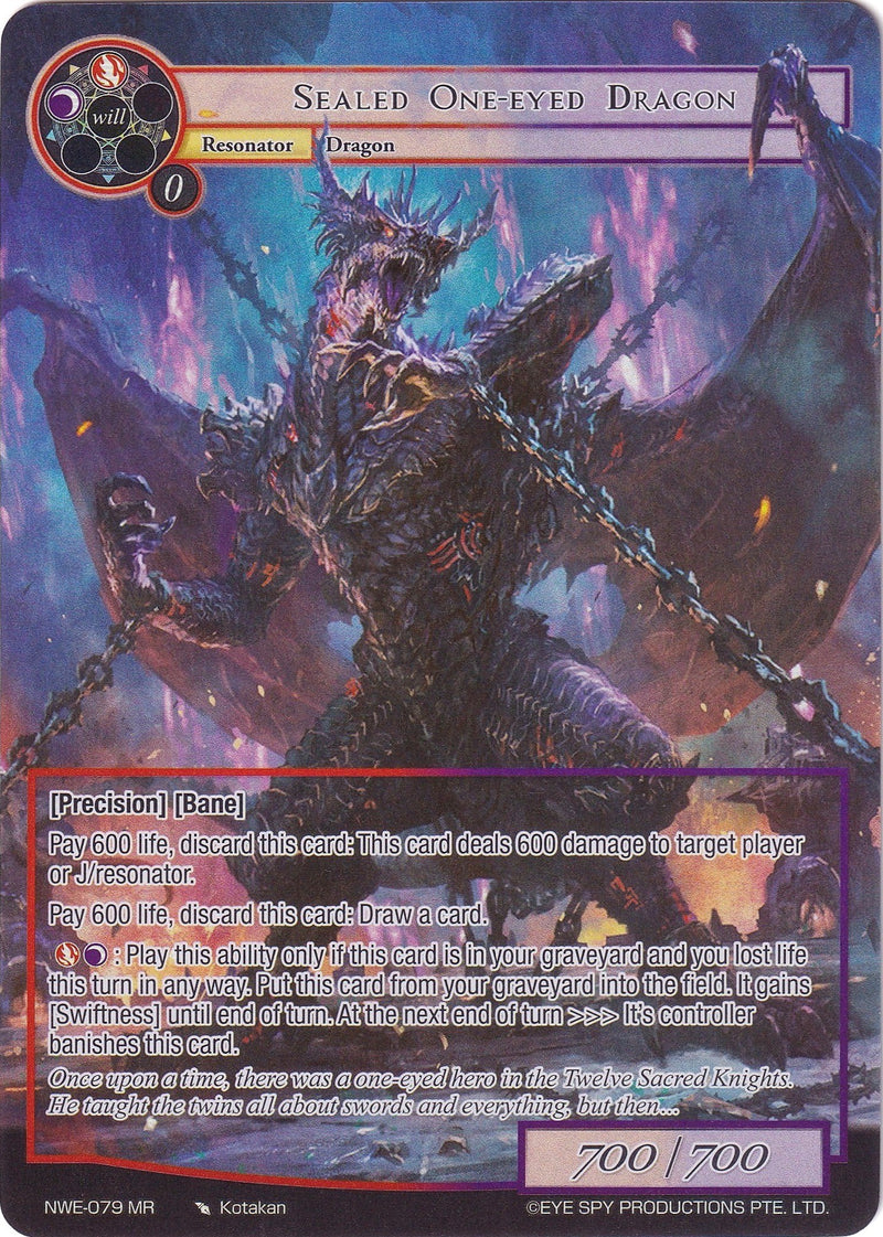 Sealed One-Eyed Dragon (Full Art) (NWE-079 MR) [A New World Emerges]