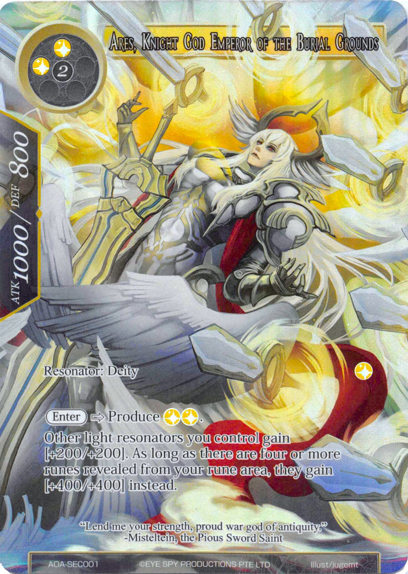 Ares, Knight God Emperor of the Burial Grounds (Secret) (AOA-SEC001) [Awakening of the Ancients]