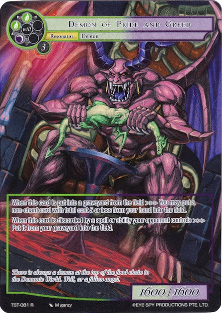 Demon of Pride and Greed (Full Art) (TST-081) [The Seventh]