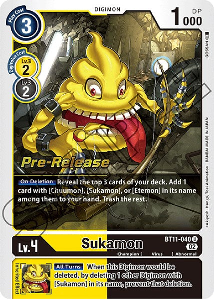 Sukamon [BT11-040] [Dimensional Phase Pre-Release Promos]