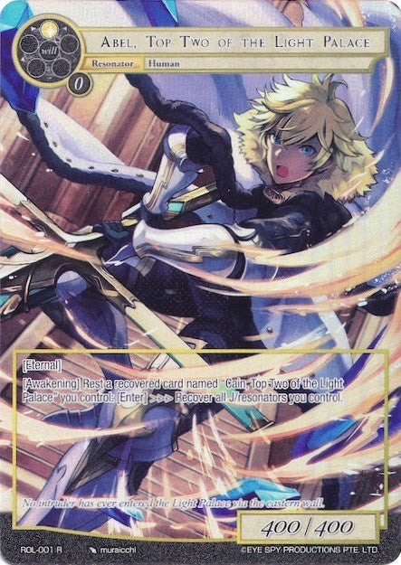 Abel, Top Two of the Light Palace (Full Art) (ROL-001) [Rebirth of Legend]